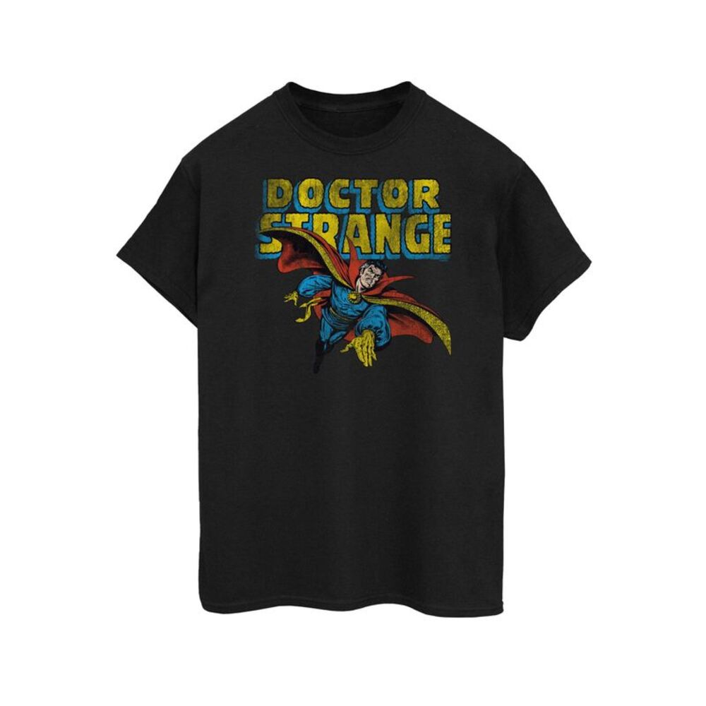 Doctor Strange Mens Flying Cotton T-Shirt / Black